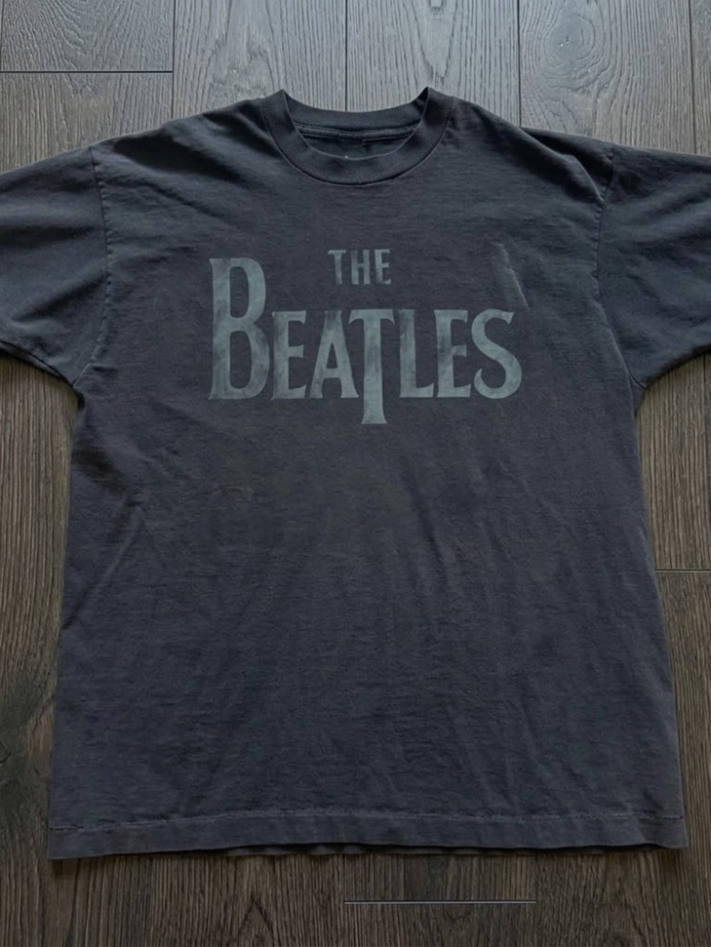 The Beatles Black Graphic Tee with Tone-on-Tone Logo